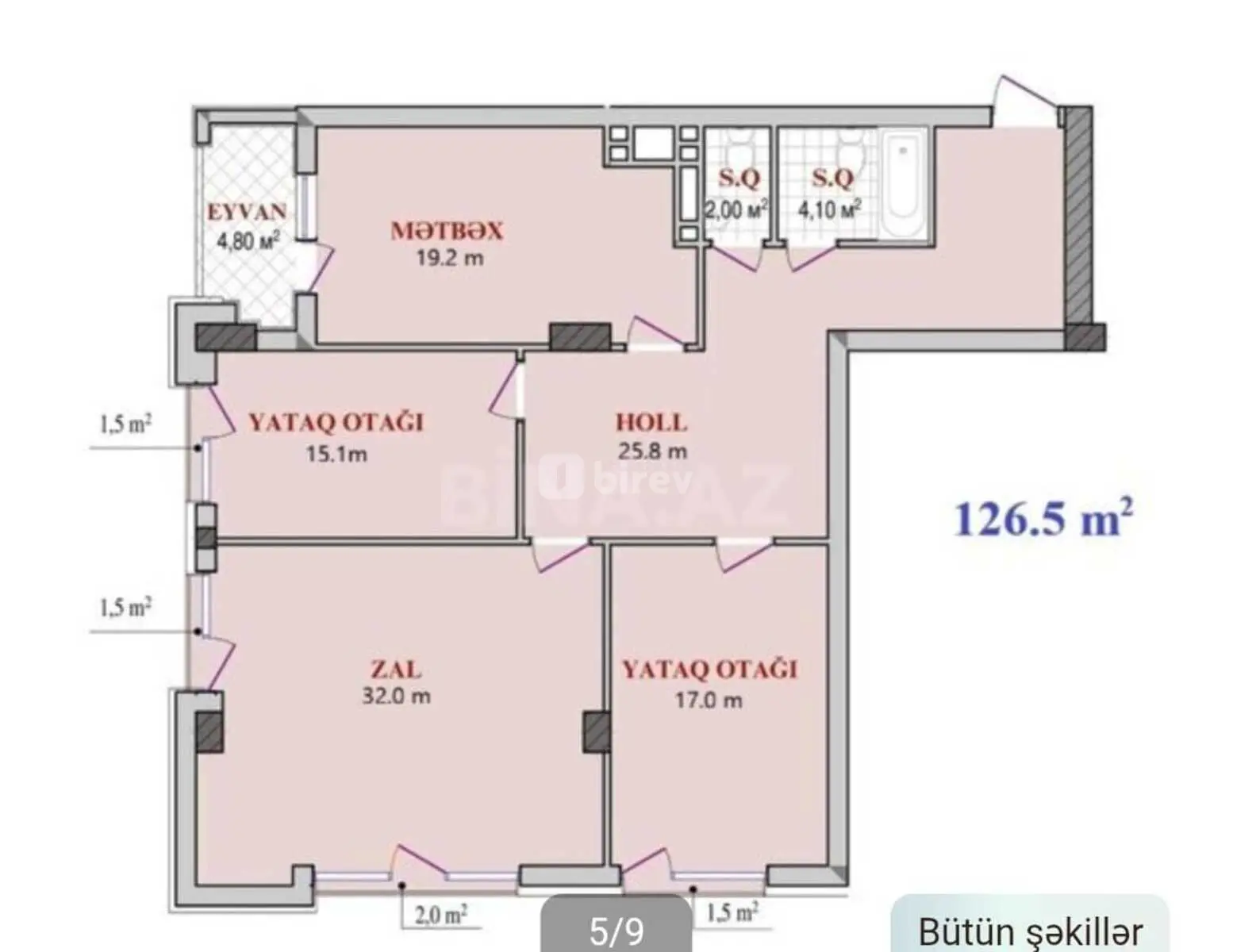 3-комнатная квартира, Насиминский район, Azadlıq pr., Баку — фото 3