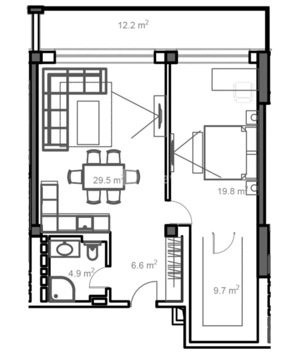 2-комнатная квартира, пос. Нардаран, Park Residence 3 Y/K, Сабунчинский район — фото 5