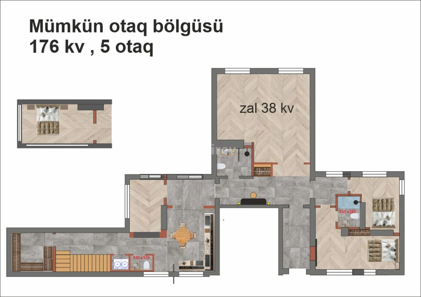 5-комнатная квартира, Насиминский район, Ə.Salamzadə küç.1035, Баку — фото 10
