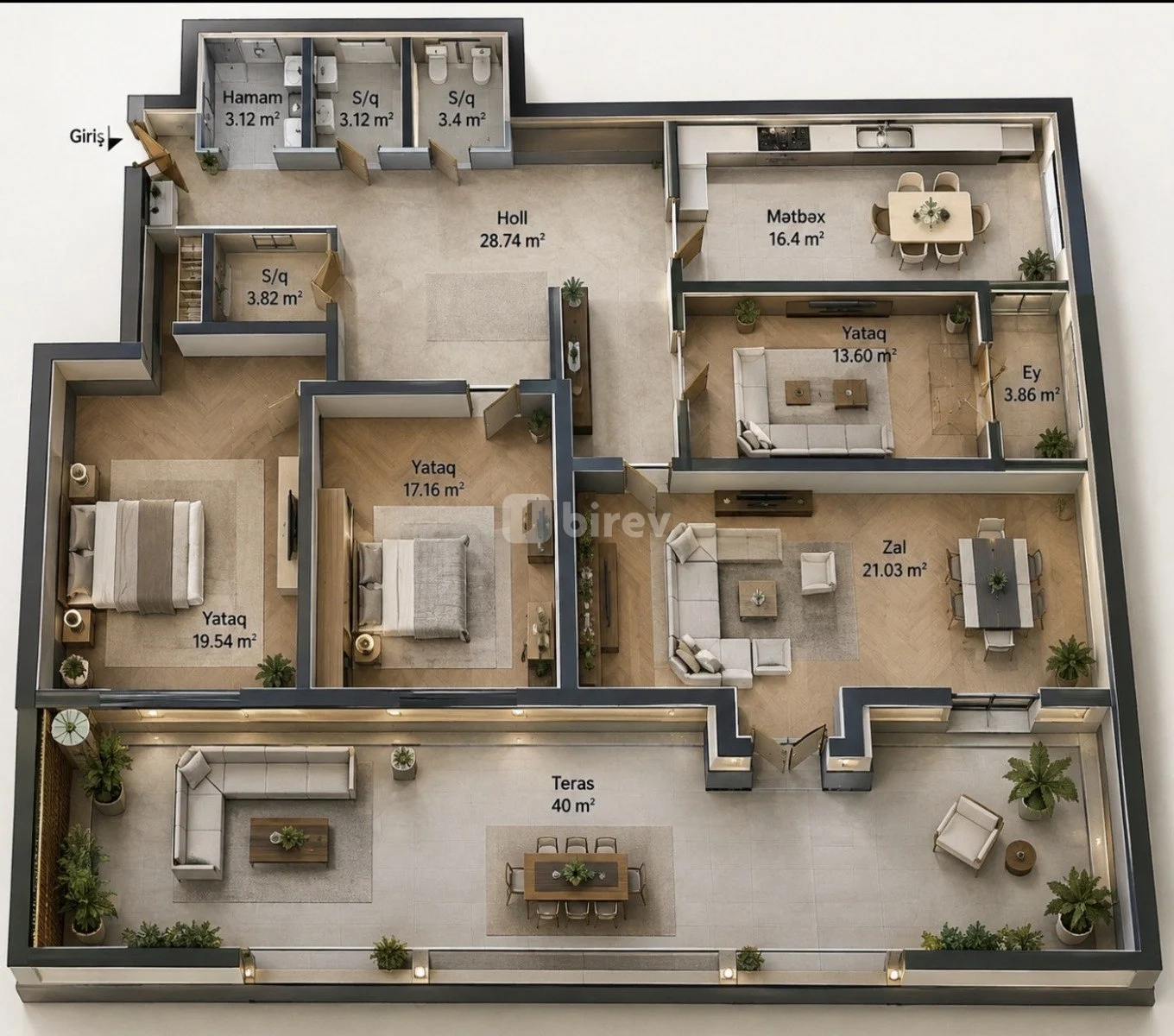4-комнатная квартира, Наримановский район, Təbriz küçəsi, Баку — фото 3