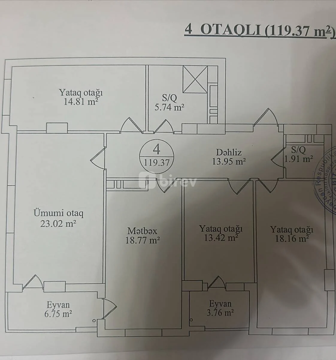 4 otaqlı mənzil, 8-ci kilometr q., Kamil Balakişiyev küçəsi, Nizami rayonu — şəkil 1